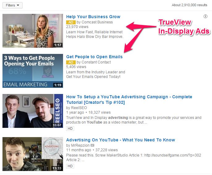 TrueView In-Display Ads
